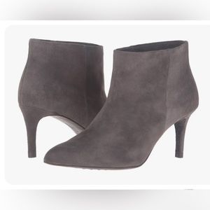 PEDRO GARCIA grey suede Harley booties boots low heel pointed toe 40 9.5